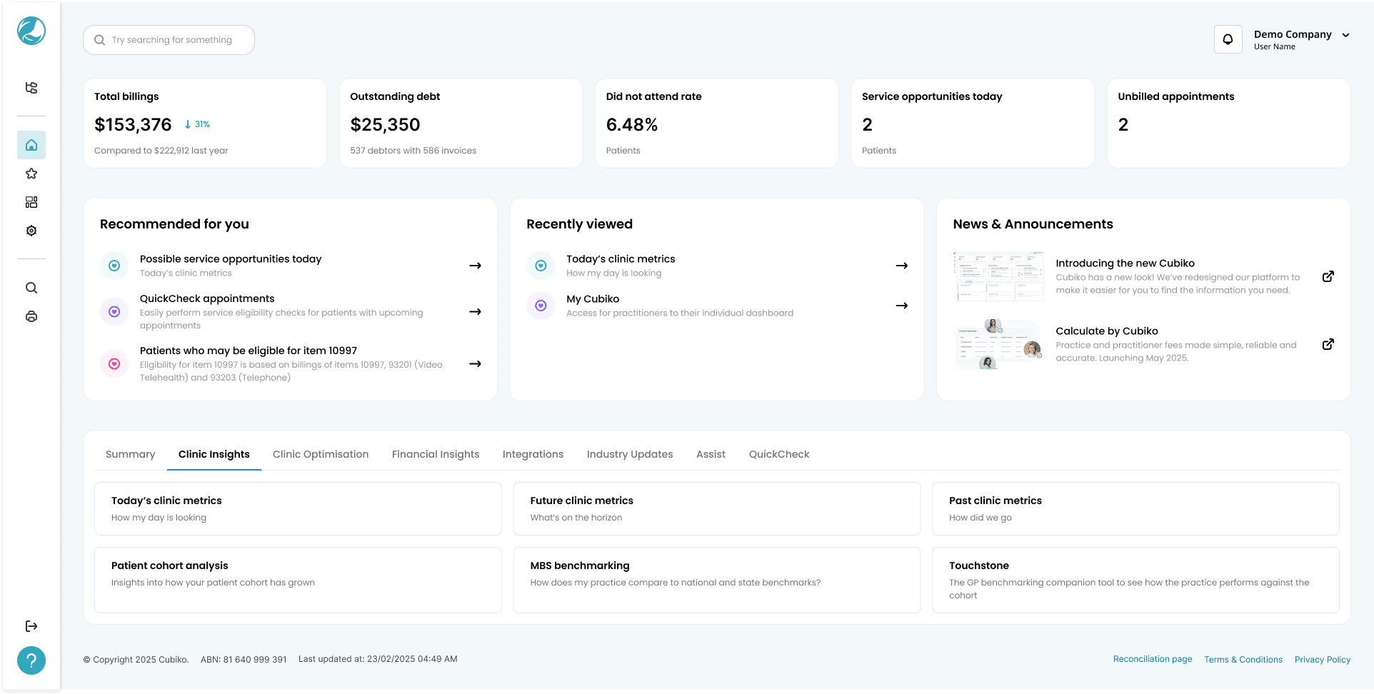 New landing page concept