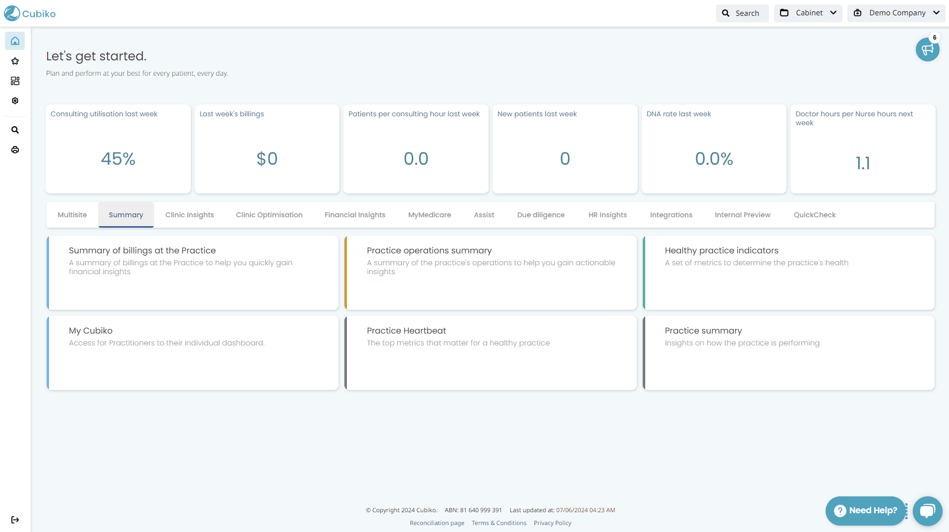 Old landing page